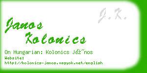 janos kolonics business card